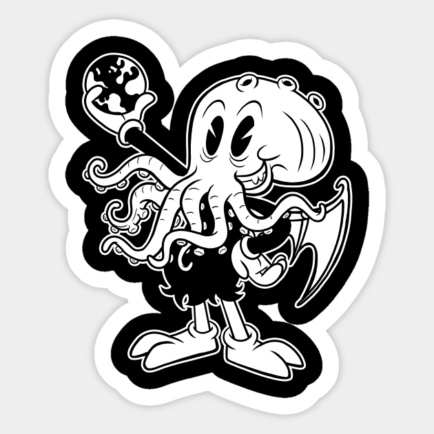 Lovecraft 30s Classic Cthulhu Old Cartoon Sticker by Juandamurai